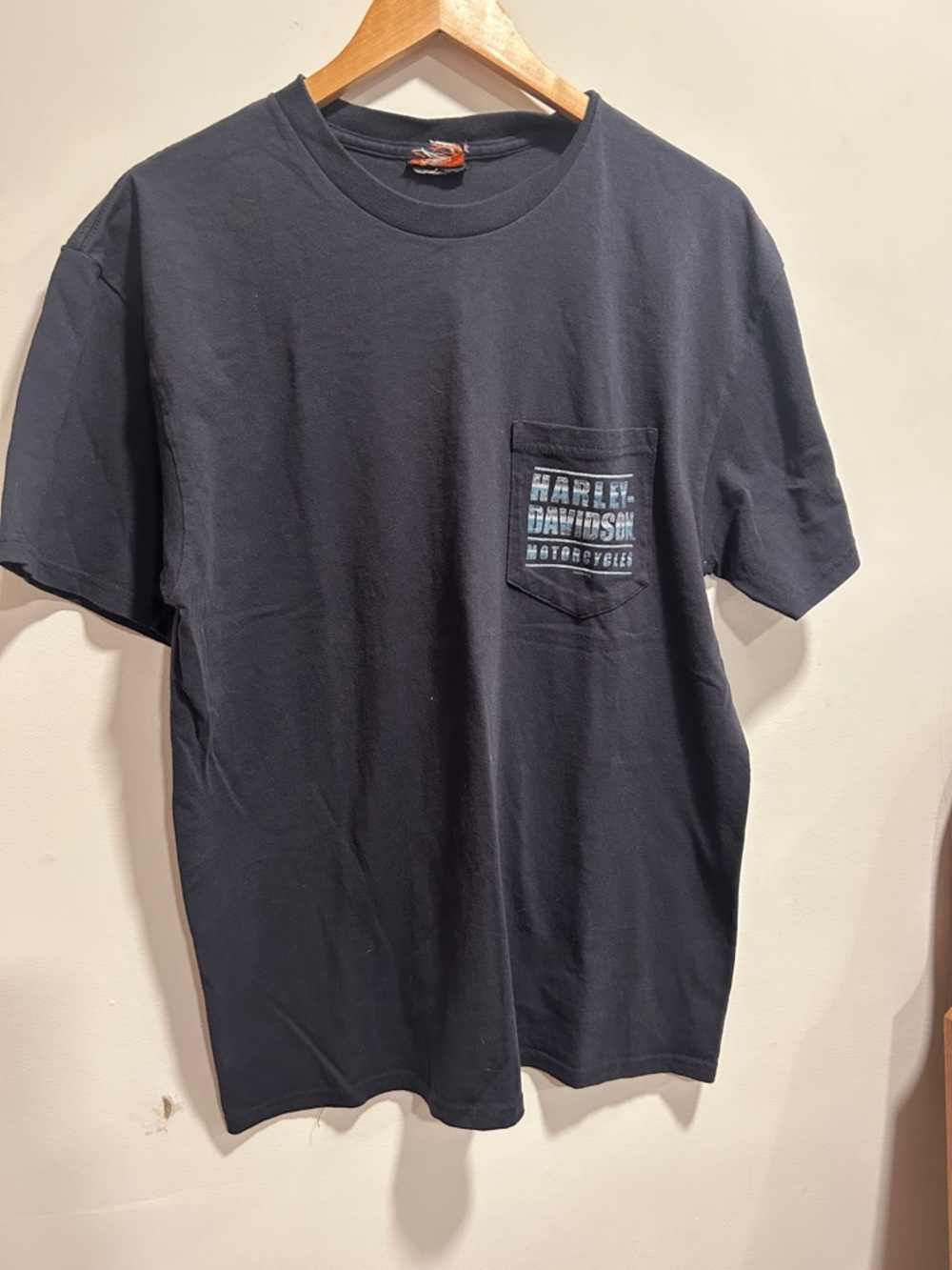 Harley Davidson pocket front cotton tee size large